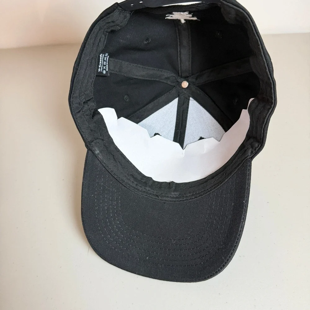 Groundz Mens Black Cotton Embroidered Logo Baseball Cap Snapback Hat New